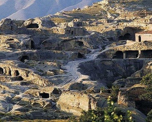 A cave city carved into the rock